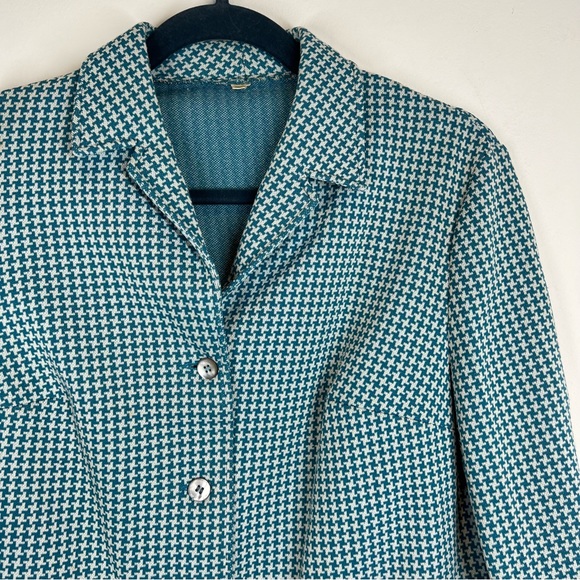 Vintage Blue Houndstooth Jacket - Picture 2 of 8